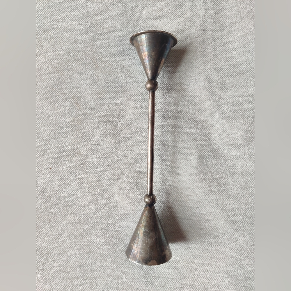 Vintage Christian De Beaumont Silverplate Candle Holder Postmodern 10.25" Single